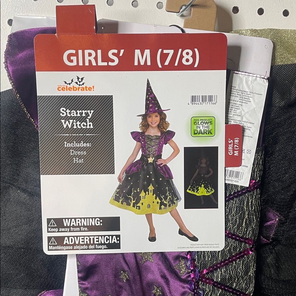 NWT ‘Glow in the dark’ Starry Witch Costume for Girls